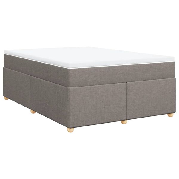 vidaXL Κρεβάτι Boxspring με Στρώμα Taupe 140x200 εκ. Υφασμάτινο