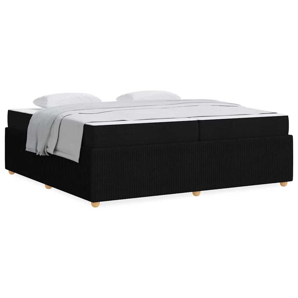 vidaXL Σκελετός κρεβατιού με στρώμα Μαύρο 200 x 200 cm ύφασμα