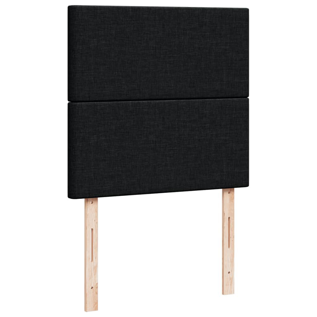vidaXL Κρεβάτι Boxspring με Στρώμα Μαύρο 100 x 200 εκ. Υφασμάτινο