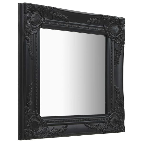 vidaXL Καθρέφτης Τοίχου με Μπαρόκ Στιλ Μαύρος 40 x 40 εκ.