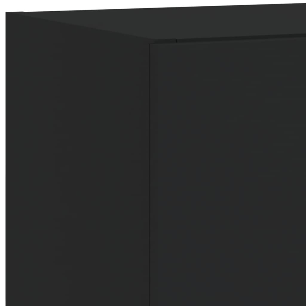 vidaXL Έπιπλο Τοίχου Τηλεόρασης με LED Μαύρο 40,5x35x80 εκ.