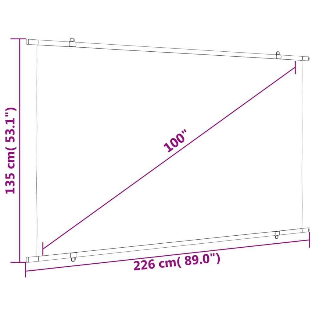vidaXL Οθόνη Προβολής 100'' 16:9