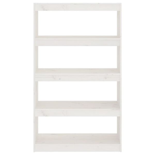 vidaXL Βιβλιοθήκη/Διαχωριστικό Χώρου Λευκή 80x30x135,5 εκ. Μασίφ Πεύκο