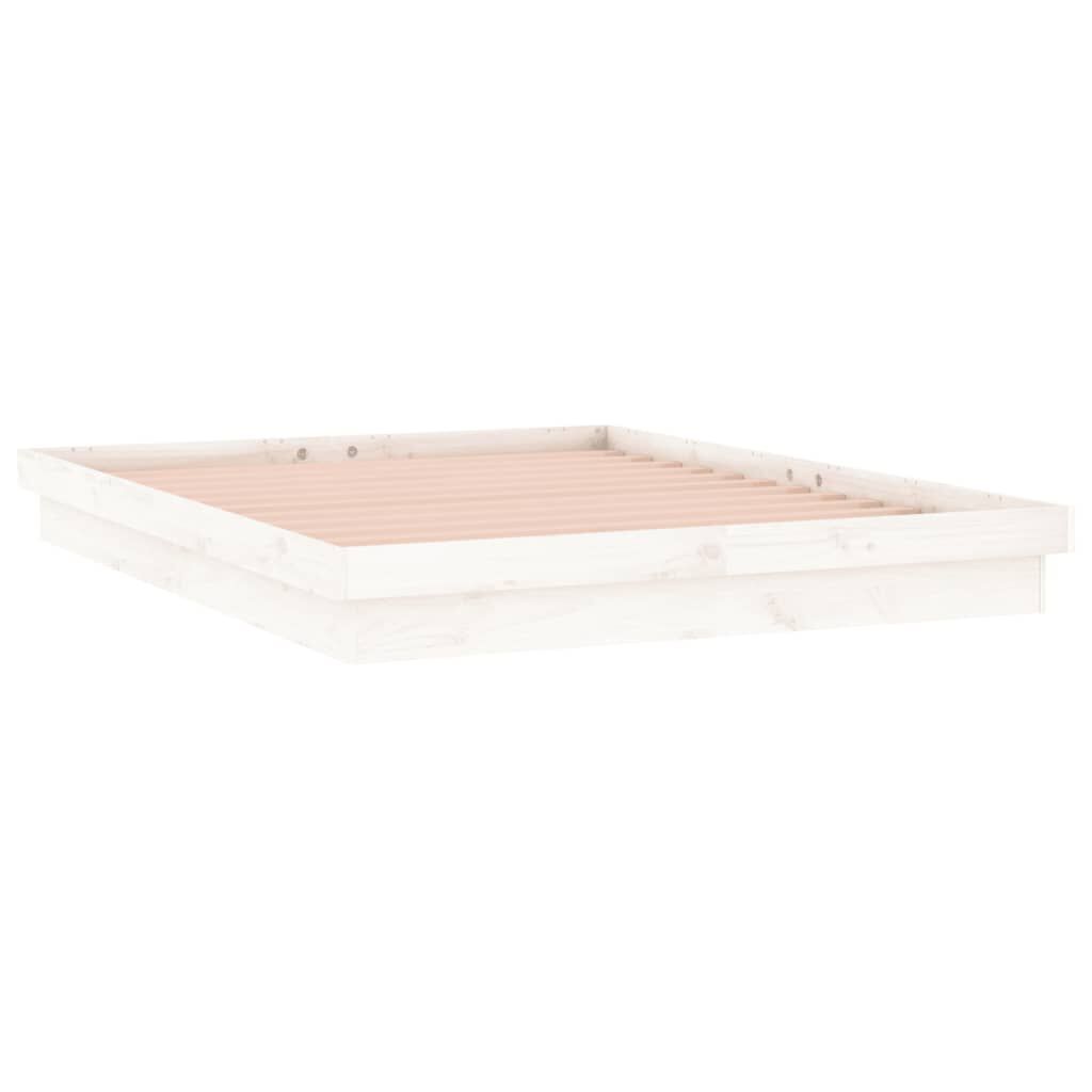 vidaXL Πλαίσιο Κρεβατιού LED Λευκό 180x200 εκ. Super King Size Ξύλο