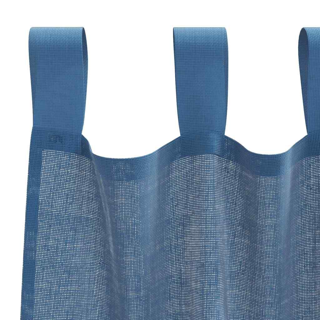 vidaXL Κουρτίνες Voile με βρόχους 2 τεμάχια Μπλε Ρουά 140x245 εκ.