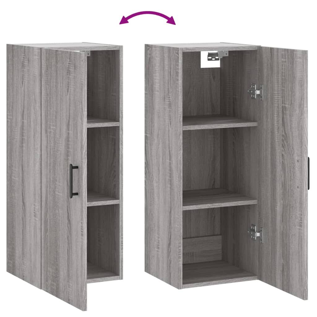 vidaXL Ντουλάπι Τοίχου Γκρι Sonoma 34,5 x 34 x 90 εκ.