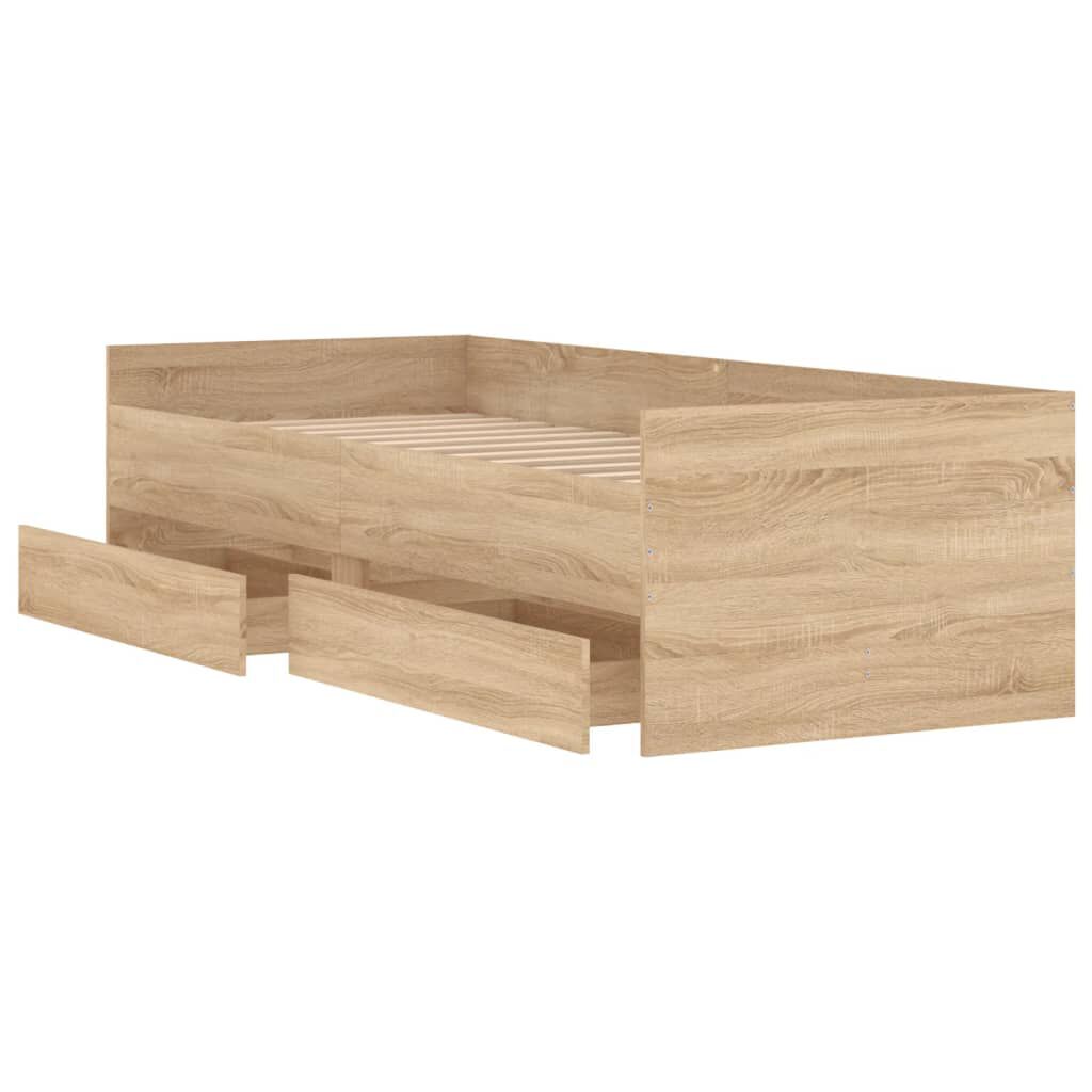 vidaXL Πλαίσιο Κρεβατιού με Συρτάρια Sonoma δρυς 100x200 εκ.