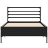 vidaXL Πλαίσιο Κρεβατιού Μαύρο 100x200 εκ. Επεξ. Ξύλο & Μέταλλο
