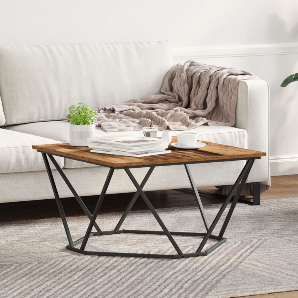 vidaXL Τραπεζάκι σαλονιού Παλαιό ξύλο 80 x 80 x 45 cm