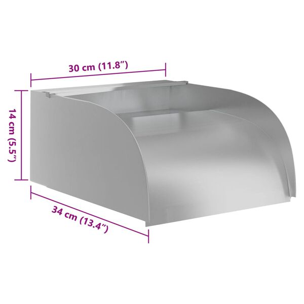 vidaXL Καταρράκτης 30 x 34 x 14 εκ. από Ανοξείδωτο Ατσάλι 304 με LED