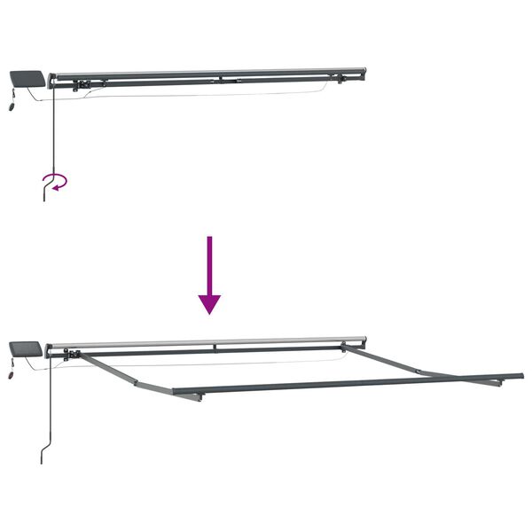 vidaXL Μηχανική Ανασυρόμενη Τέντα με LED Μπεζ 300x250 cm