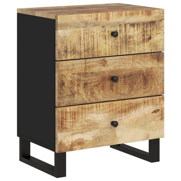 vidaXL Κομοδίνο 50x33x62 εκ. Μασίφ Ξύλο Μάνγκο & Επεξεργασμένο Ξύλο