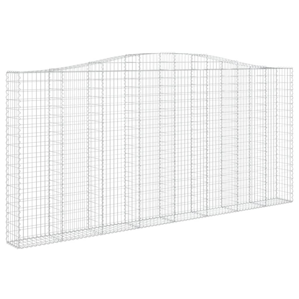 vidaXL Συρματοκιβώτια Τοξωτά 9 τεμ. 400x30x180/200 εκ. Γαλβαν. Ατσάλι