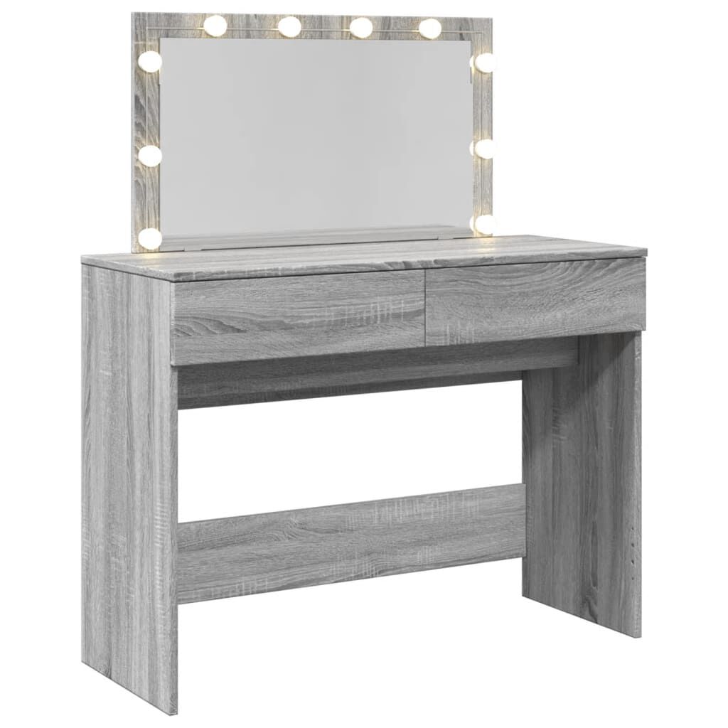 vidaXL Μπουντουάρ με LED Γκρι Sonoma 100x40x120 εκ.