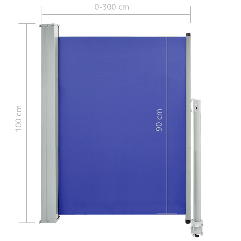 vidaXL Σκίαστρο Πλαϊνό Συρόμενο Βεράντας Μπλε 100 x 300 εκ.