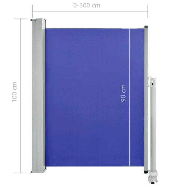 vidaXL Σκίαστρο Πλαϊνό Συρόμενο Βεράντας Μπλε 100 x 300 εκ.