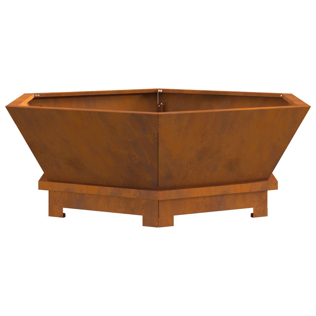 vidaXL Εστία Φωτιάς Εξαγωνική 75x75x28 εκ. Ανοξείδωτο Χάλυβα