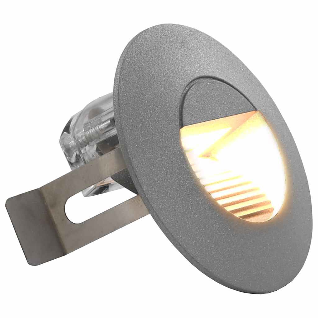 vidaXL Φωτιστικά Τοίχου LED Εξωτερικού Χώρου Στρογγυλά 6 τεμ. Ασημί 5W