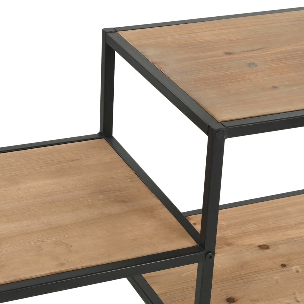 vidaXL Βιβλιοθήκη 90,5x35x180 εκ. από Μασίφ Ξύλο Ελάτης / Ατσάλι