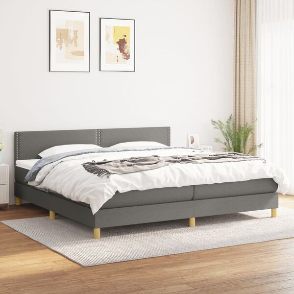 vidaXL &Kappa;&rho;&epsilon;&beta;ά&tau;&iota; Boxspring &mu;&epsilon; &Sigma;&tau;&rho;ώ&mu;&alpha; &Sigma;&kappa;&omicron;ύ&rho;&omicron; &Gamma;&kappa;&rho;&iota; 200x200 &epsilon;&kappa;. &Upsilon;&phi;&alpha;&sigma;&mu;ά&tau;&iota;&nu;&omicron;