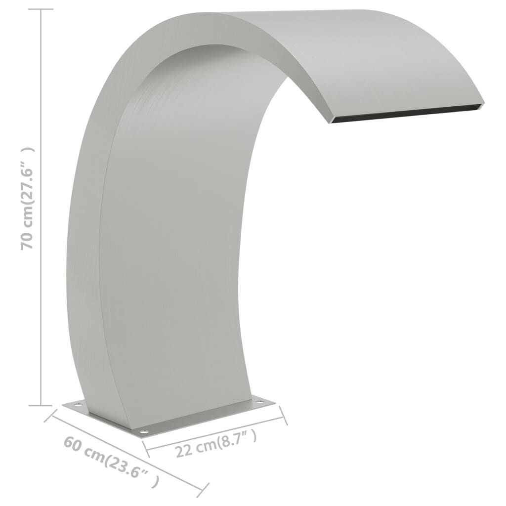 vidaXL Σιντριβάνι Πισίνας 22 x 60 x 70 εκ. από Ανοξείδωτο Ατσάλι 304