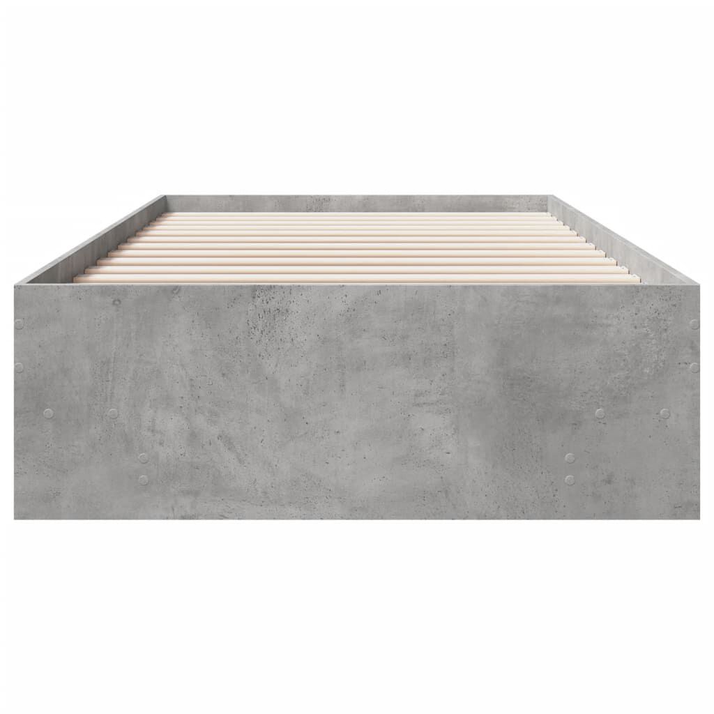 vidaXL Πλαίσιο Κρεβατιού Γκρι Σκυροδέματος 75 x 190 εκ. Επεξεργ. Ξύλο