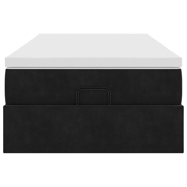 vidaXL Οθωμανικό κρεβάτι με στρώμα Μαύρο 90x190cm Velvet