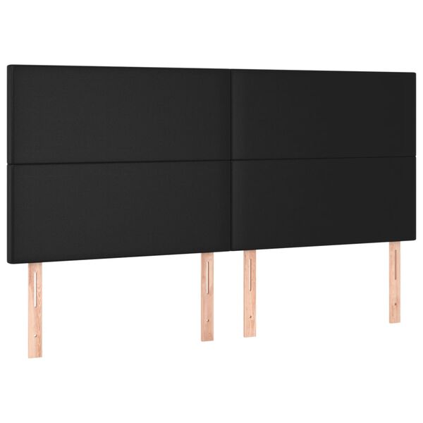 vidaXL Κεφαλάρια Κρεβατιού 4 τεμ.Μαύρα80 x 5 x 78/88 εκ.ΣυνθετικόΔέρμα