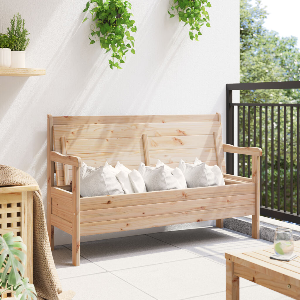 vidaXL Εξωτερικός Πάγκος 119x76x44 εκ Μασίφ ξύλο πεύκου