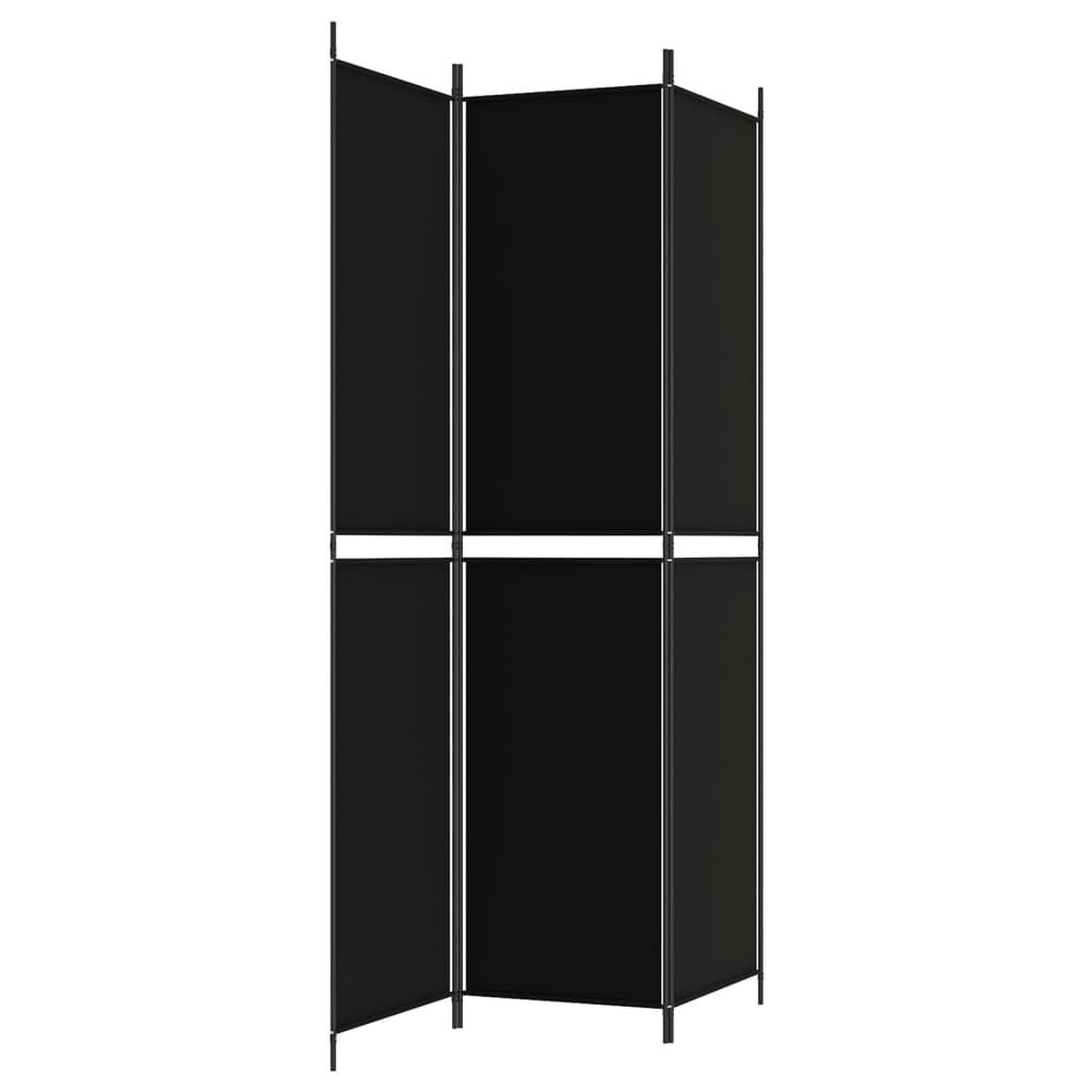 vidaXL Διαχωριστικό Δωματίου με 3 Πάνελ Μαύρο 150x220 εκ. από Ύφασμα