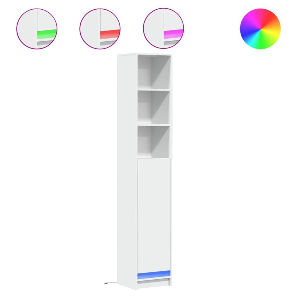 vidaXL Μπουφές με Φώτα LED Λευκός 36x32,5x200 εκ. Επεξεργασμένο Ξύλο