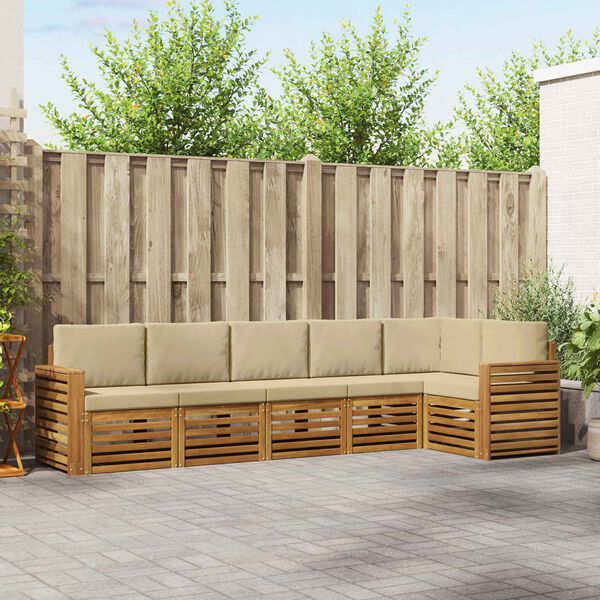 vidaXL &Sigma;&epsilon;&tau; &Kappa;&alpha;&nu;&alpha;&pi;έ 6 pcs &Phi;&upsilon;&sigma;&iota;&kappa;ό &kappa;&alpha;&iota; &Mu;&pi;&epsilon;&zeta; &Sigma;&tau;&epsilon;&rho;&epsilon;ό &Xi;ύ&lambda;&omicron; &Alpha;&kappa;&alpha;&kappa;ί&alpha;&sigmaf;