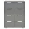 vidaXL Μπουφές Ψηλός Γυαλιστερός Γκρι 60x35x80 εκ. Επεξ. Ξύλο
