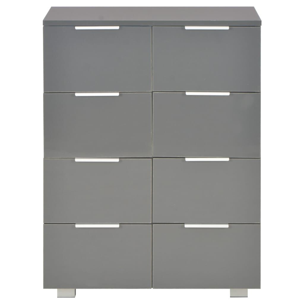 vidaXL Μπουφές Ψηλός Γυαλιστερός Γκρι 60x35x80 εκ. Επεξ. Ξύλο