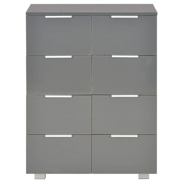 vidaXL Μπουφές Ψηλός Γυαλιστερός Γκρι 60x35x80 εκ. Επεξ. Ξύλο