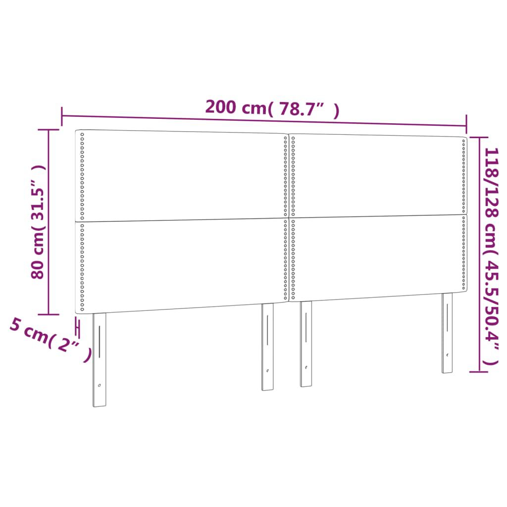 vidaXL Κεφαλάρια Κρεβατιού 4 τεμ. Γκρι 100x5x78/88 εκ.Συνθετικό Δέρμα