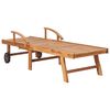 vidaXL Ξαπλώστρες 2 τεμ. από Μασίφ Ξύλο Teak με Πράσινο Μαξιλάρι