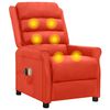 vidaXL Πολυθρόνα Μασάζ Ανακλινόμενη Ηλεκτρική Κόκκινη Συνθετικό Δέρμα