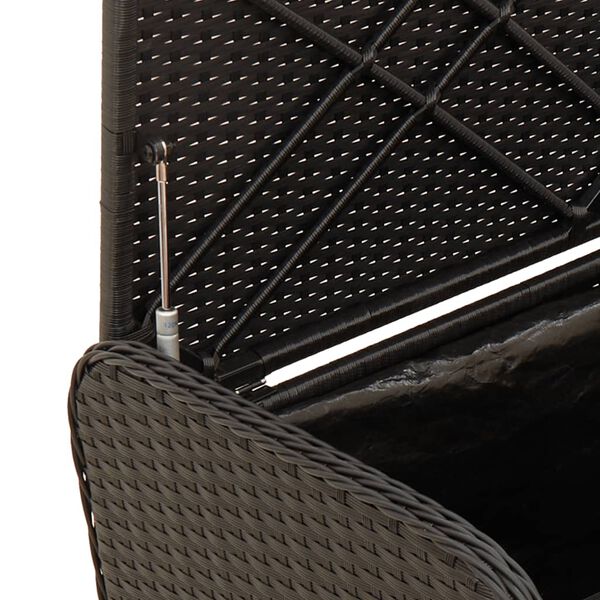 vidaXL Παγκάκι Αποθήκευσης Μαύρο 80x51x52 εκ. Συνθετικό Ρατάν Μαξιλάρι