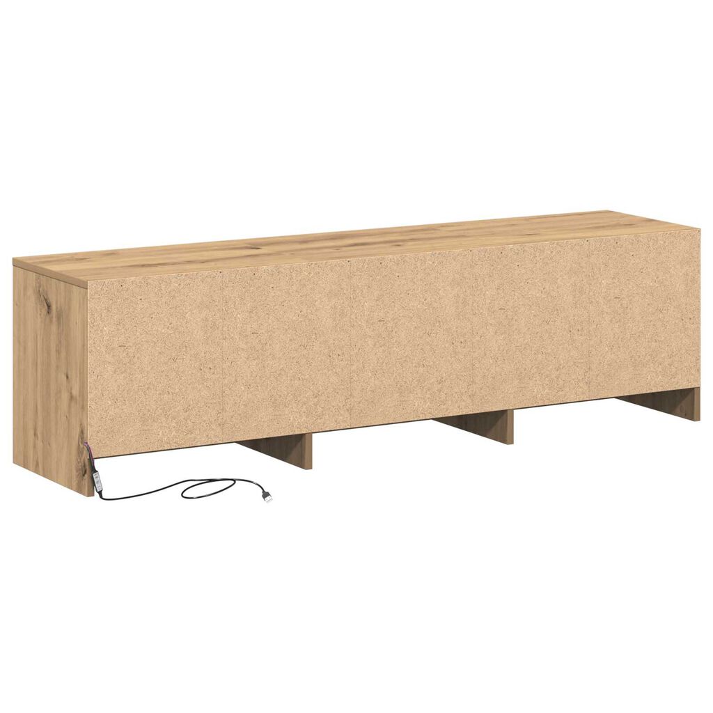 vidaXL Ντουλάπα Τηλεόρασης με LED Καρυδιά 140x34x40 εκ. Επεξεργασμένο Ξύλο