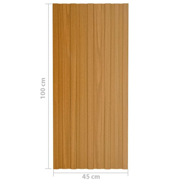 vidaXL Πάνελ Οροφής 12 τεμ. Ανοιχτ. Ξύλο 100x45εκ από Γαλβανιζέ Ατσάλι