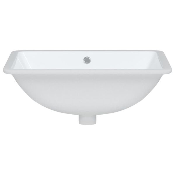 vidaXL Νιπτήρας Μπάνιου Ορθογώνιος Λευκός 52x38,5x19,5 εκ. Κεραμικός