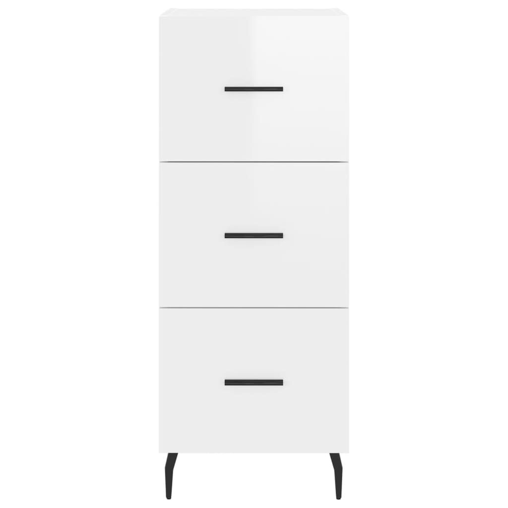 vidaXL Ντουλάπι Γυαλιστερό Λευκό 34,5x34x90 εκ. Επεξεργασμένο Ξύλο