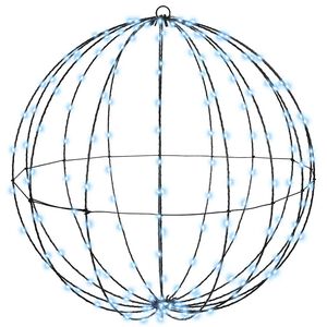 vidaXL Μπάλα με 192 LED Ψυχρό λευκό 60 cm Μέταλλο