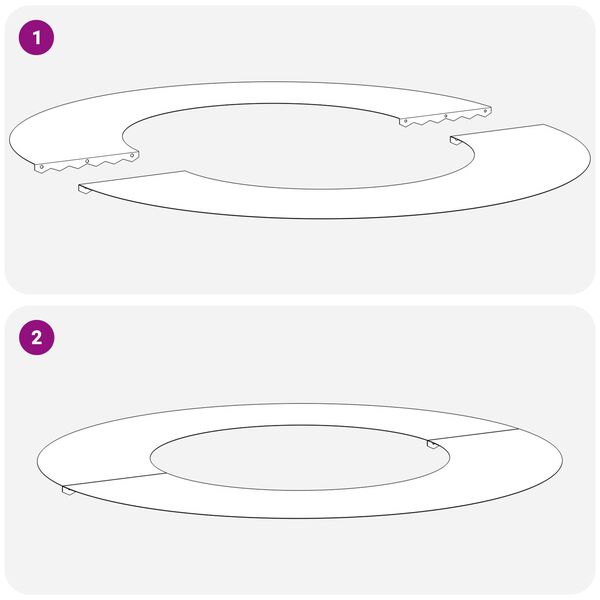 vidaXL Φλατ Δαχτυλίδια Δέντρων 5 pcs Μαύρο Ø40 / 70 εκ. Ατσάλι
