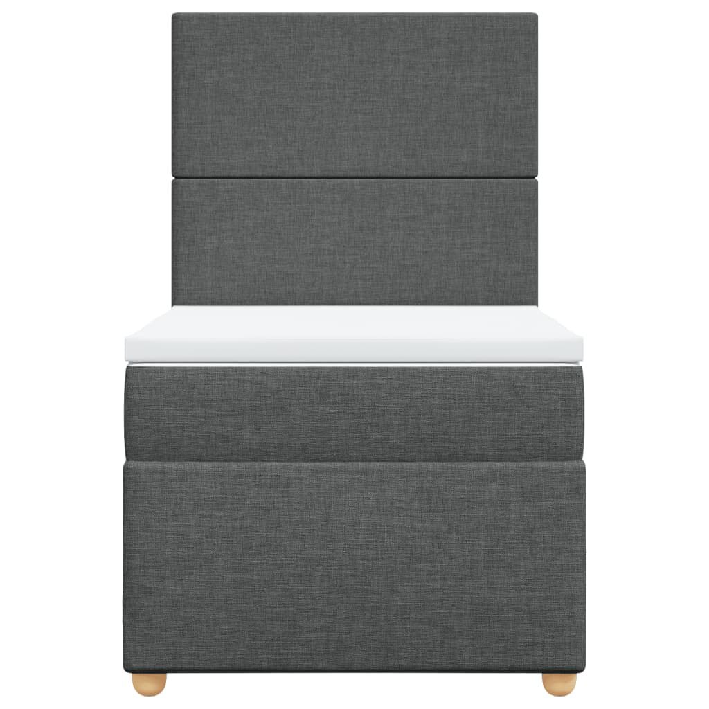vidaXL Κρεβάτι Boxspring με Στρώμα Σκούρο Γκρι 80x200 εκ. Υφασμάτινο