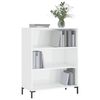 vidaXL Βιβλιοθήκη Γυαλιστερό Λευκό 69,5x32,5x90 εκ. Επεξεργασμένο Ξύλο