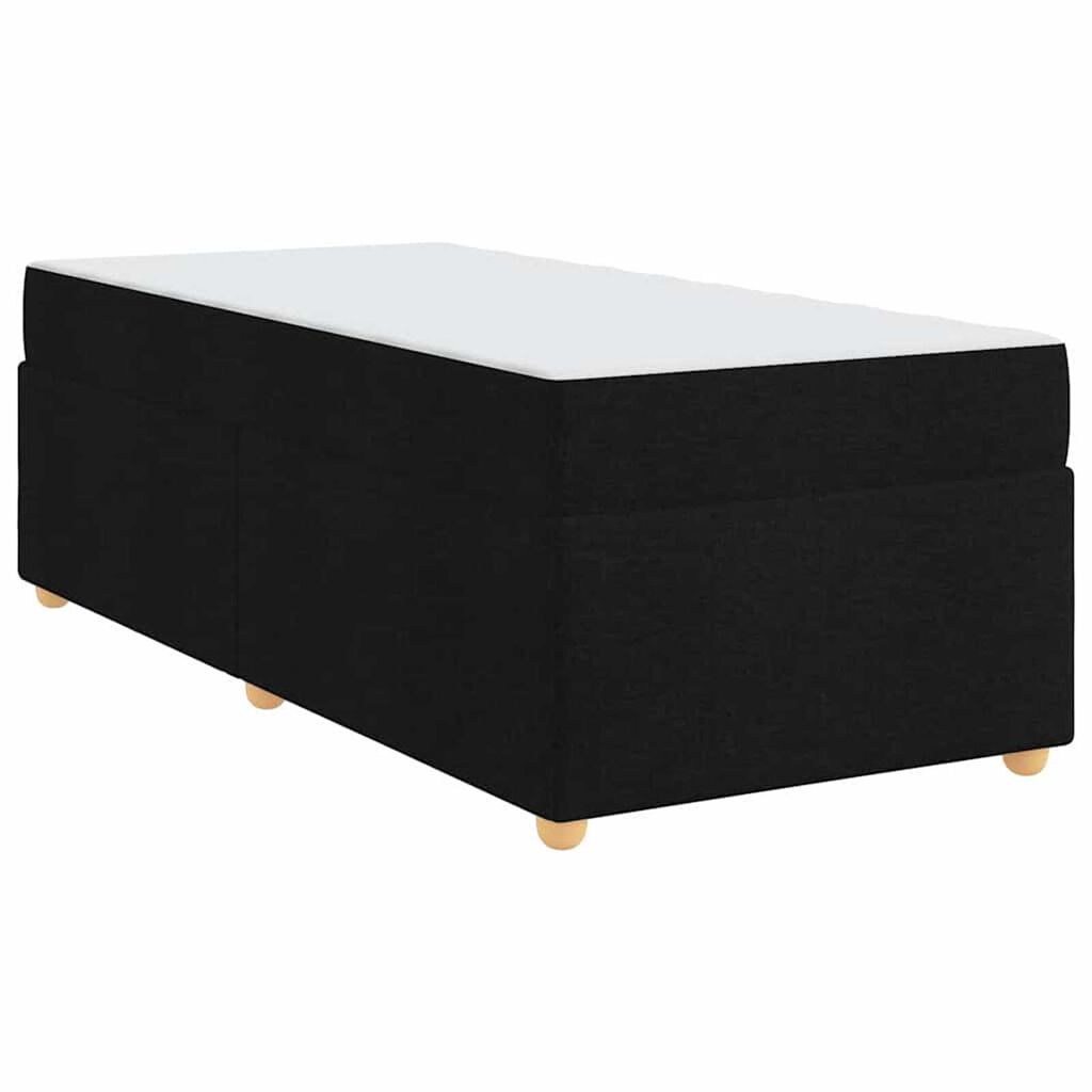 vidaXL Σκελετός Κρεβατιού με στρώμα Μαύρο 90 x 200 cm ύφασμα