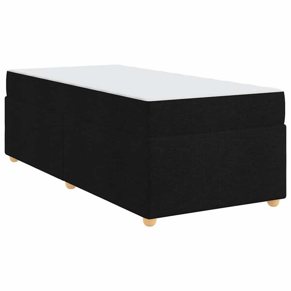 vidaXL Σκελετός Κρεβατιού με στρώμα Μαύρο 90 x 200 cm ύφασμα