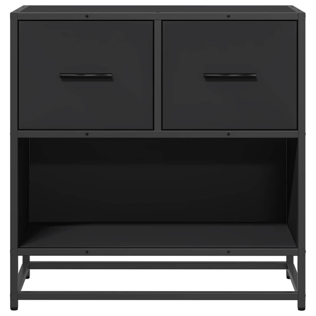 vidaXL Κομοδίνο Μαύρο 60x31x60 cm Κατασκευασμένο ξύλο και μέταλλο
